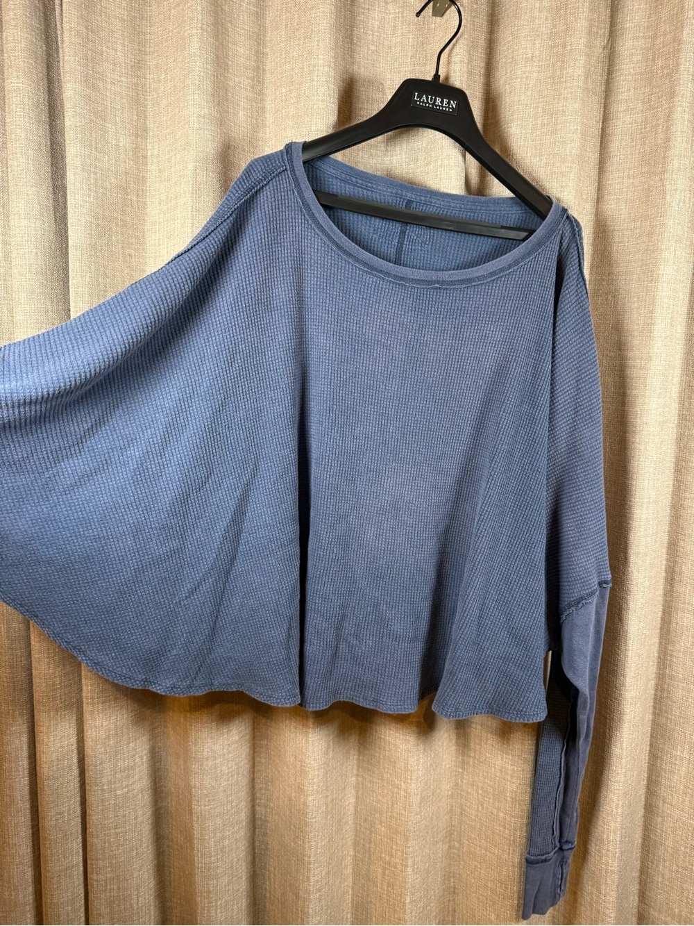 Free People We The Free Microphone Drop Thermal Blue Oversized M - Picture 9 of 16